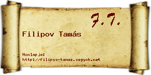 Filipov Tamás névjegykártya